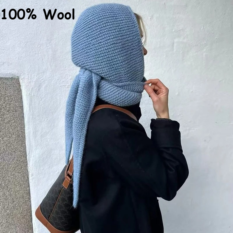 100% Wool Big Sophie Scarf Ove - đánh giá và giá Knit Beanie Hat Warm