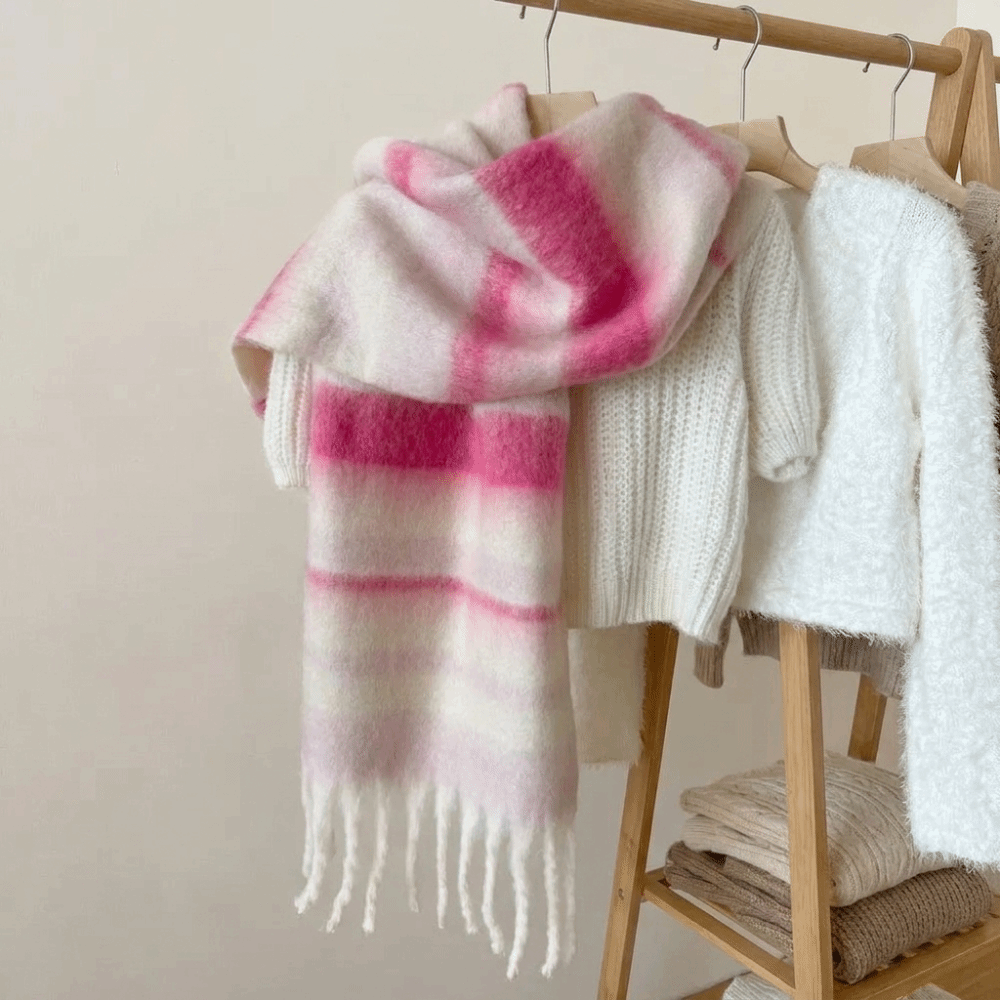 Elegant Mohair Stripe Wool Sca - đánh giá và giá Wool Scarf Men
