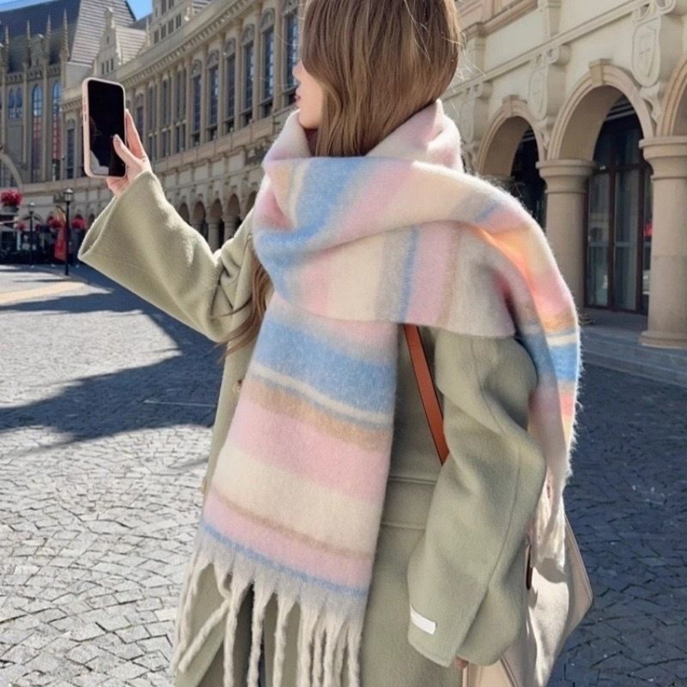 Elegant Mohair Stripe Wool Sca - đánh giá và giá Wool Scarf Men