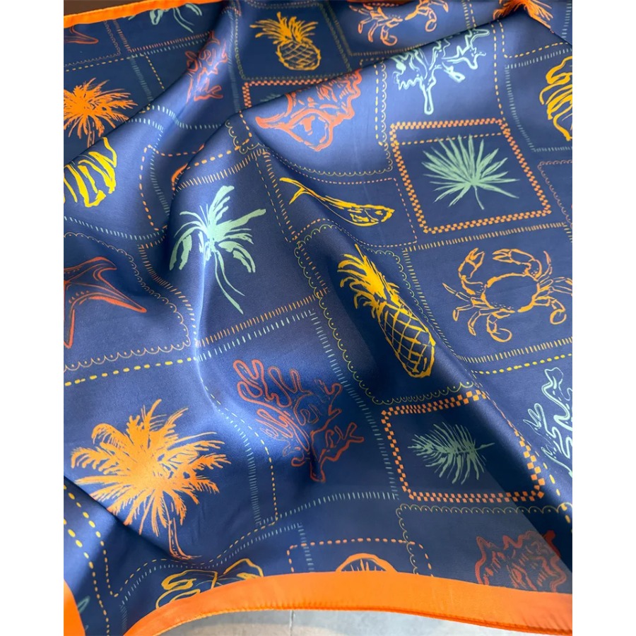 Blue Print Silk Square Scarf W - đánh giá và giá Shawl Wrap Winter